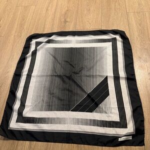 Black and White Striped Silk Scarf, Olga Greco